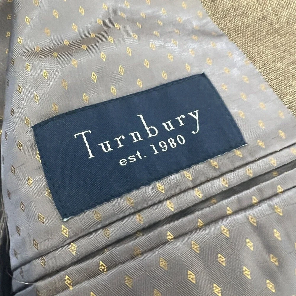 TURNBURY Men's Brown Blazer Jacket Silk &‎ Wool Blend 40 S